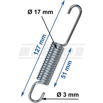 Universal-Feder verzinkt, Abm. ca. 127mm Länge, 3mm Drahtstärke, 17mm Außendurchmesser, 51mm Wicklungslänge