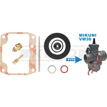 Kit KEDO de réfection de carburateur VM36 (joints, aiguille, vis richesse, pointeau, clip, SANS gicleurs)