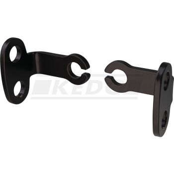 Front Indicator Bracket, 1 pair, stainless steel black coated, suitable for mini and LED indicators with M6 or M8 bolts, suitable for lower yoke